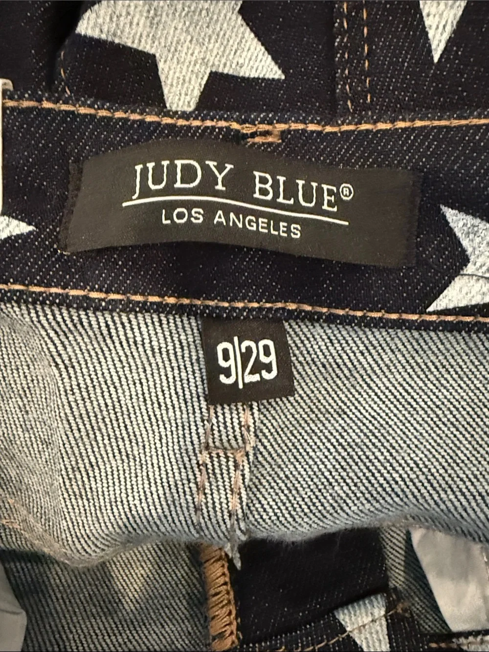 Judy Blue Black Flare Jeans with White Star Print